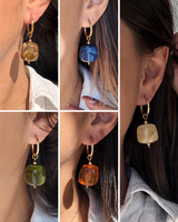 Boucles d'oreilles Alba - Big Perles Carrées
