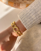 Bracelet Jonc Asymétrique à Maillons - Acier inoxydable