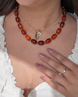 Collier Perles Olive – Ambré