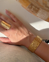 Bracelet Jonc Asymétrique Texturé - Acier Inoxydable