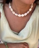 Collier Alba perles organiques marbrées