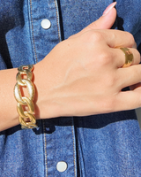 Bracelet Jonc Asymétrique à Maillons - Acier inoxydable