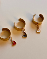 Bague ajustable cœur émailé – acier inoxydable