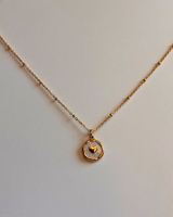 Collier médaille cœur doré – acier inoxydable