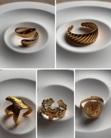 Bagues en acier inoxydable – Étoile de mer, Fleur, Gouttes ou Texturée