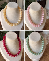Collier Alba perles marbrées rondes