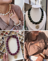 Collier Alba perles marbrées carrées