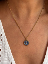 Collier pampille Lune - Chaîne fine dorée & pendentif minimaliste