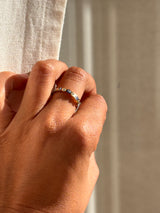 Bague Œil grec avec strass - Ajustable en acier Inoxydable