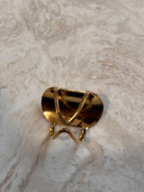 Bague Fleur Turquoise- Ajustable en acier Inoxydable