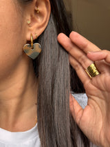 Boucles d’oreilles cœur – acétate de cellulose Léopard ou Mauve