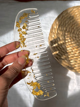 Peigne en Résine – Feuille d’or