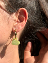 Boucles d'oreilles Cœur en Résine – Vert pastel