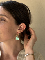 Boucles d'oreilles Cœur en Résine – Paillettes turquoise