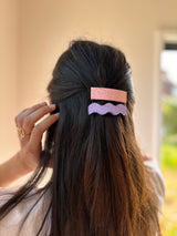 Duo de Barrettes à la Française – Rose Pâle & Lila