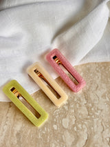 Barrettes Cheveux Résine - Rectangle - Attache crocodile