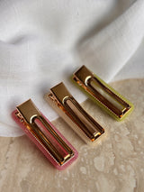 Barrettes Cheveux Résine - Rectangle - Attache crocodile