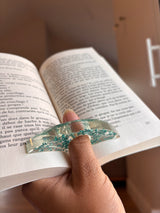 Bague de Lecture en Résine – Bleu turquoise & Éclats de Pierre - 4 Formes