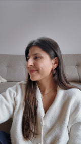 Boucles d’oreilles cœur rose marbré