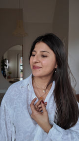 Collier cœur œil doré orange – acier inoxydable