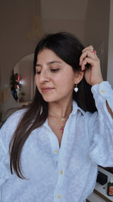 Collier cœur œil doré rose – acier inoxydable