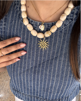 Collier Alba perles marbrées ovales