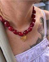 Collier Alba perles marbrées ovales