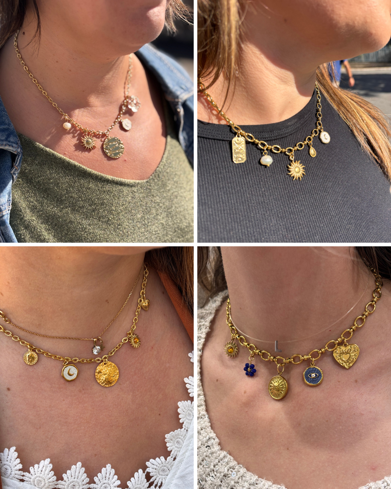 Collier à personnaliser - Aurélie – Chaîne & Pampilles au choix