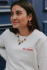 HOODIE des besos en blanc & écru