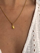 Collier pampille Goutte - Chaîne fine dorée & pendentif minimaliste