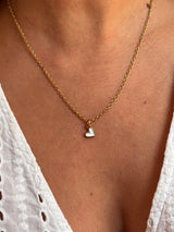 Collier pampille Cœur - Chaîne fine dorée & pendentif minimaliste