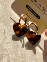 Boucles d’oreilles cœur – acétate de cellulose Léopard ou Mauve