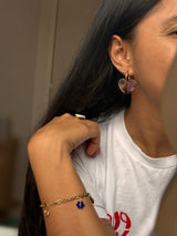 Boucles d’oreilles cœur – acétate de cellulose Léopard ou Mauve