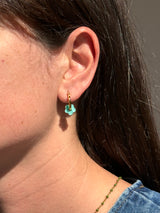 Mini Boucles Fleurs en Résine – Paillettes Turquoise