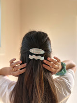 Duo de Barrettes à la Française – Bleu glacé