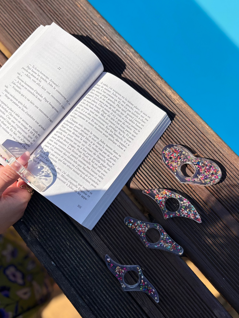 Bague de Lecture en Résine – Mélange de couleurs & Éclats de Pierre - 4 Formes