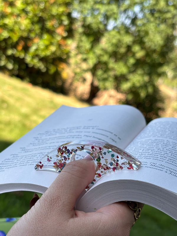 Bague de Lecture en Résine – Mélange de couleurs & Éclats de Pierre - 4 Formes