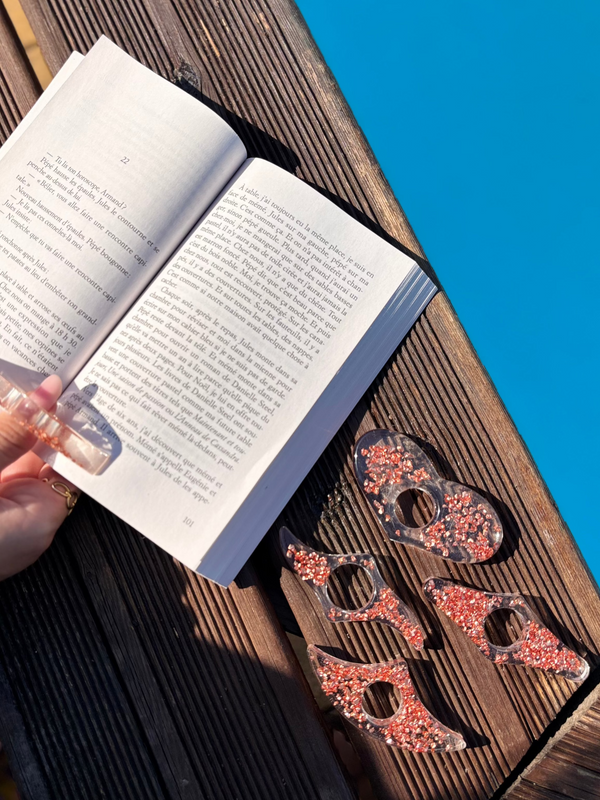 Bague de Lecture en Résine – Rouille & Éclats de Pierre - 4 Formes