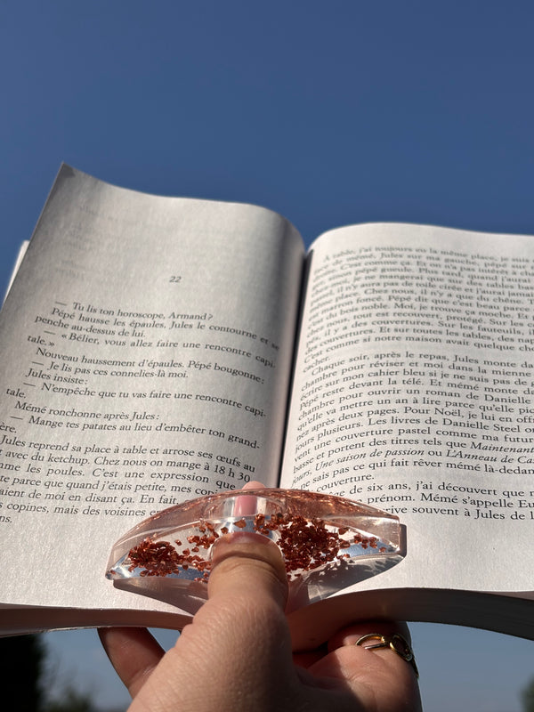 Bague de Lecture en Résine – Rouille & Éclats de Pierre - 4 Formes