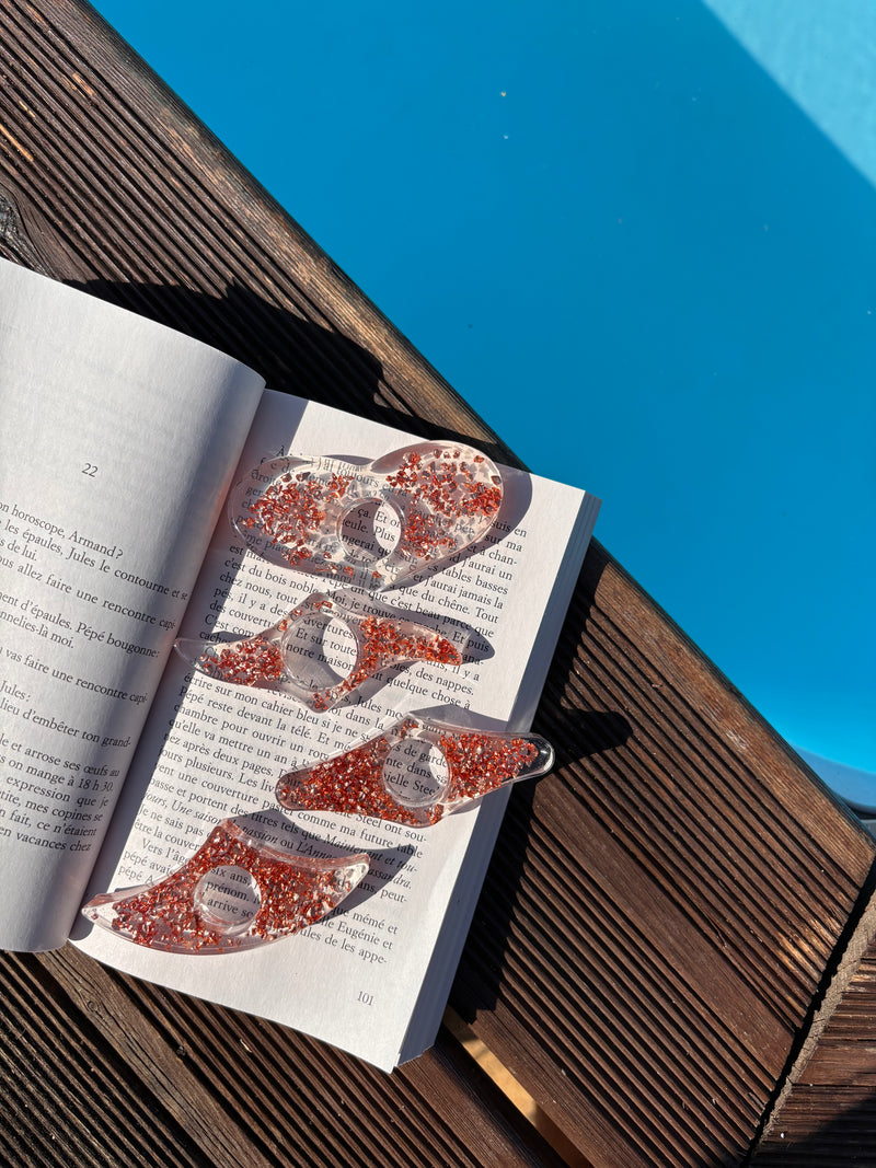 Bague de Lecture en Résine – Rouille & Éclats de Pierre - 4 Formes