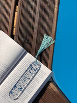 Marque page en Résine – Mélange de bleus & Éclats de Pierre