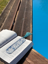 Marque page en Résine – Mélange de bleus & Éclats de Pierre