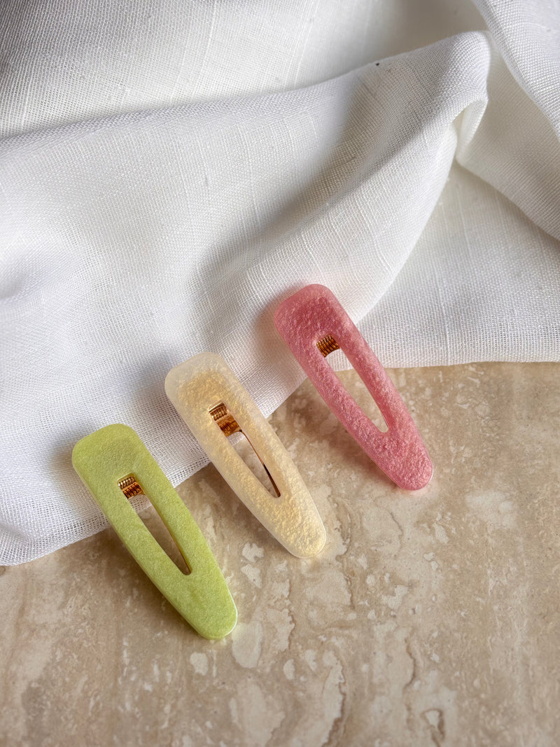 Barrettes Cheveux Résine - Triangle  - Attache crocodile