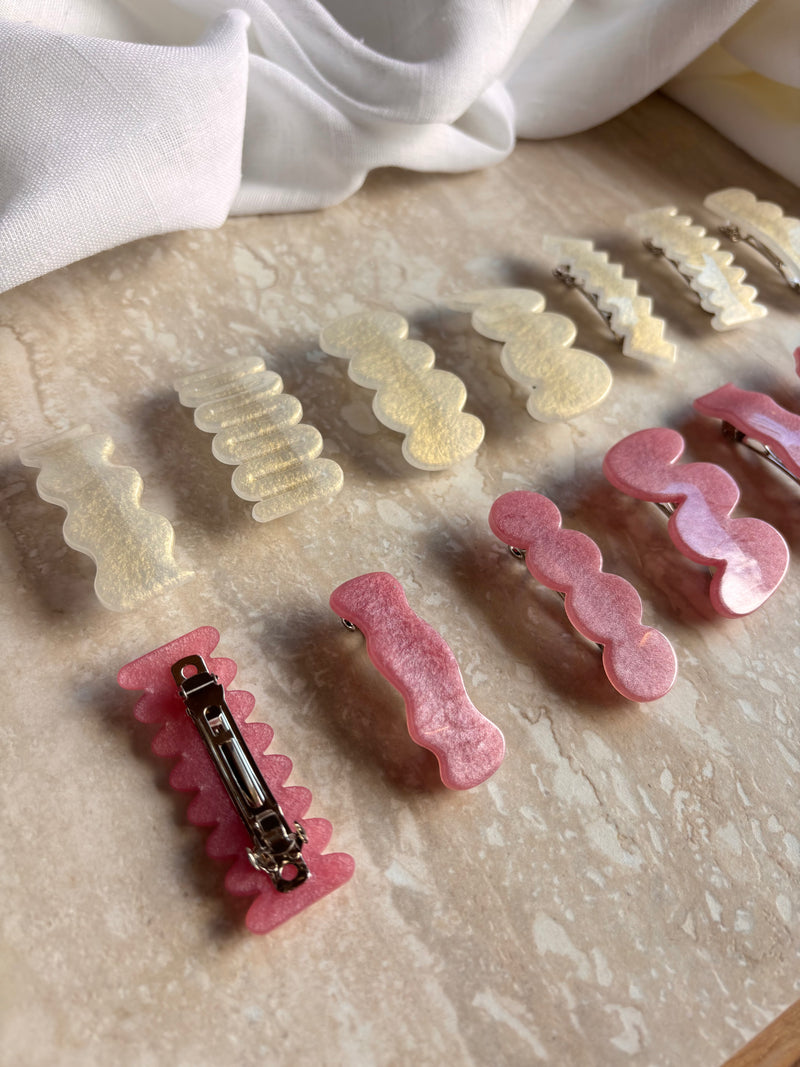 Barrettes Cheveux à la Française Courbée en Résine