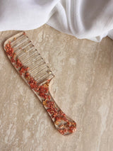 Peigne en Résine – Feuille d’or & rouille