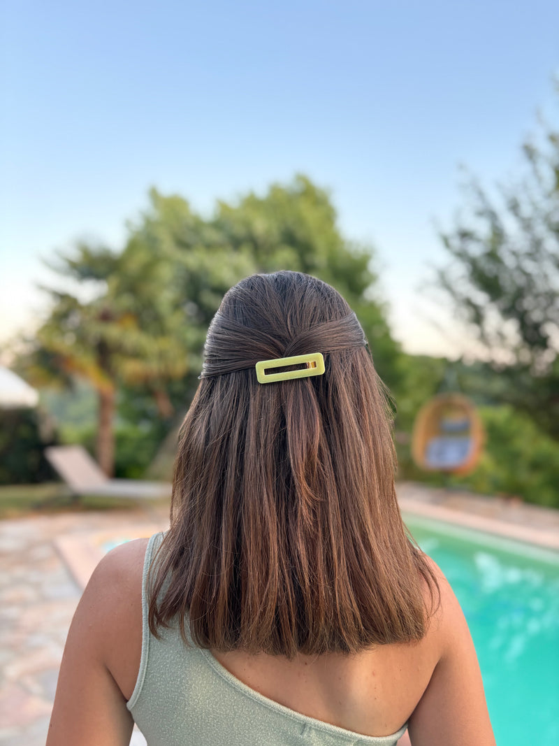 Barrettes Cheveux Résine - Rectangle  - Attache crocodile