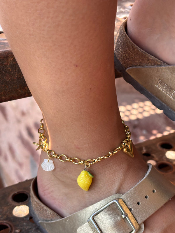 Bracelet de cheville à personnaliser - Aurélie – Chaîne & pampilles au choix