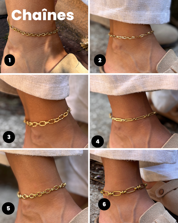 Chaînes en acier inoxydable - Pour colliers, bracelets ou chevillières