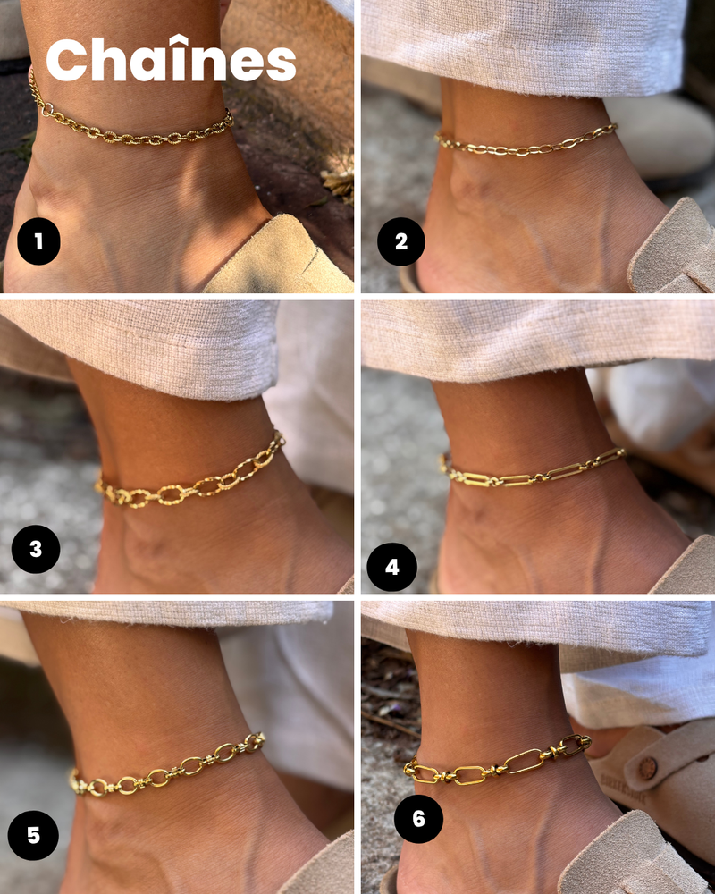 Chaînes en acier inoxydable - Pour colliers, bracelets ou chevillières