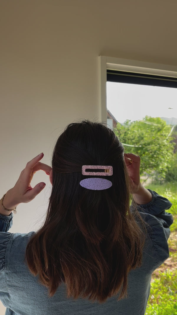 Duo de Barrettes – Lila & Rose pâle